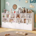 Organisateur de rangement pour jouets, étagère à livres pour enfants, armoire de rangement pour jouets, bibliothèque pour tout-petits pour chambre d'enfant, chambre à coucher, chambre de bébé, salon