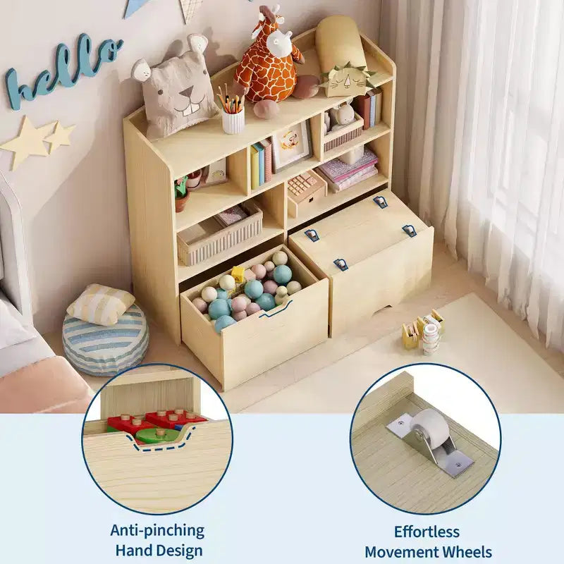 Organisateur de rangement pour jouets, étagère à livres pour enfants, armoire de rangement pour jouets, bibliothèque pour tout-petits pour chambre d'enfant, chambre à coucher, chambre de bébé, salon