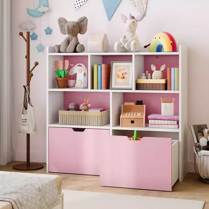 Organisateur de rangement pour jouets, étagère à livres pour enfants, armoire de rangement pour jouets, bibliothèque pour tout-petits pour chambre d'enfant, chambre à coucher, chambre de bébé, salon