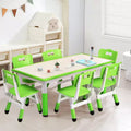 Kids Table and 6 Chair Set, Height Adjustable, Multifunctional Desk, Ergonomically Designed Chairs, for Classroom, Daycares