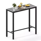 Outdoor Counter Height Bar Table with Weather Resistant Waterproof Top, Patio High Pub Table for Balcony, Garden, Yard, Poolside