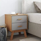 vidaXL Table de Chevet Table d'appoint Meuble de Chambre Bois Massif Pin - Marron