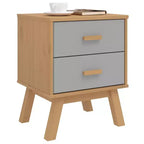 vidaXL Table de Chevet Table d'appoint Meuble de Chambre Bois Massif Pin - Marron