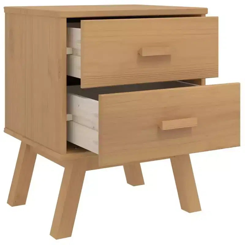 vidaXL Table de Chevet Table d'appoint Meuble de Chambre Bois Massif Pin - Marron