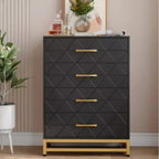 4-Drawer Chest with Triangle-Pattern Top (MDF+PB+Iron)