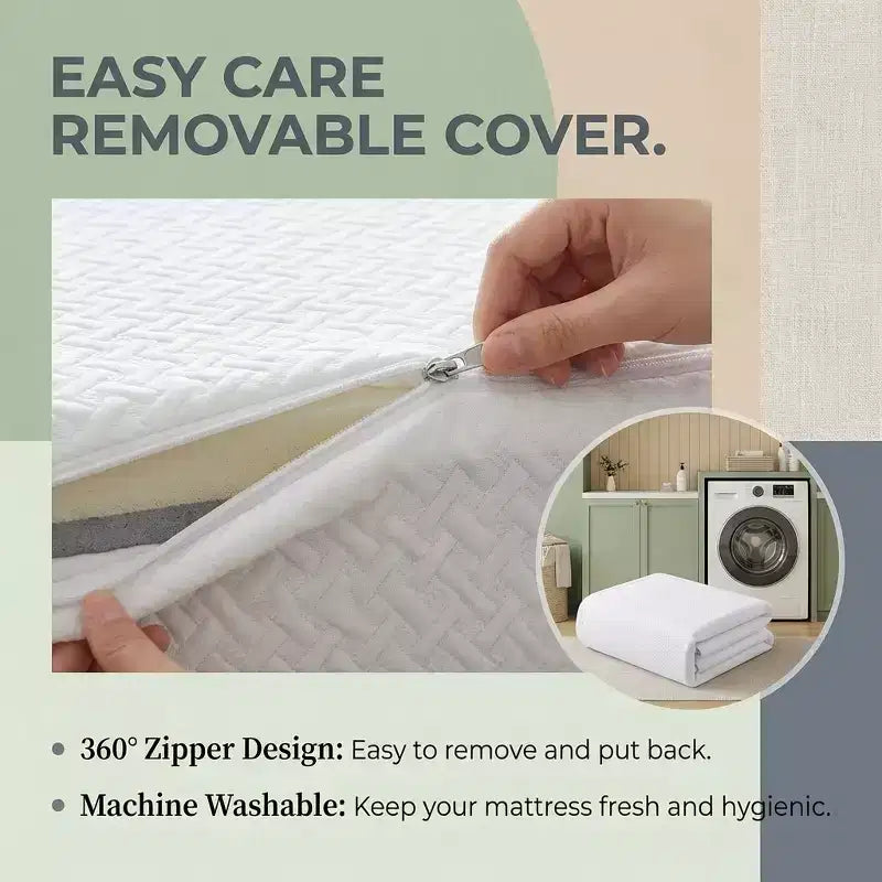 Dyonery Matelas 8-10 Pouces Sans Fibre de Verre, Lit en Mousse à Mémoire de Forme au Gel de Thé Vert avec Housse en Tencel, Soutien Respirant Fermeté Moyenne pour le Dos