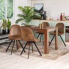Ensemble de table à manger FurnitureR 47.2 avec 4 chaises pivotantes, plateau et pieds en MDF, chaises de salle à manger rembourrées rotatives à 360° pour la cuisine et la salle à manger