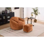 Okak Chaise Lounge Pouf en Chenille, Fauteuil de Sol Paresseux avec Rembourrage en Mousse, Fauteuil Confortable pour Adultes/Enfants pour Salon