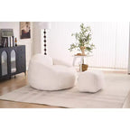 Okak Chaise Lounge Pouf en Chenille, Fauteuil de Sol Paresseux avec Rembourrage en Mousse, Fauteuil Confortable pour Adultes/Enfants pour Salon