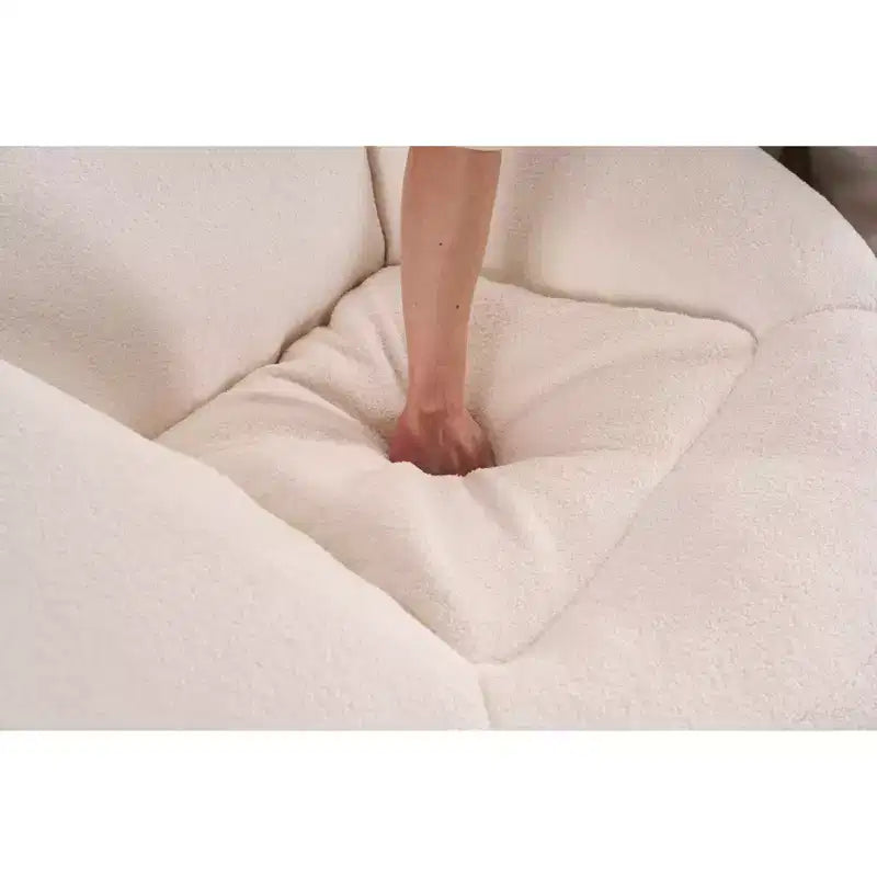 Okak Chaise Lounge Pouf en Chenille, Fauteuil de Sol Paresseux avec Rembourrage en Mousse, Fauteuil Confortable pour Adultes/Enfants pour Salon