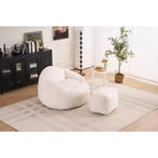 Okak Chaise Lounge Pouf en Chenille, Fauteuil de Sol Paresseux avec Rembourrage en Mousse, Fauteuil Confortable pour Adultes/Enfants pour Salon