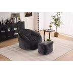 Okak Chaise Lounge Pouf en Chenille, Fauteuil de Sol Paresseux avec Rembourrage en Mousse, Fauteuil Confortable pour Adultes/Enfants pour Salon