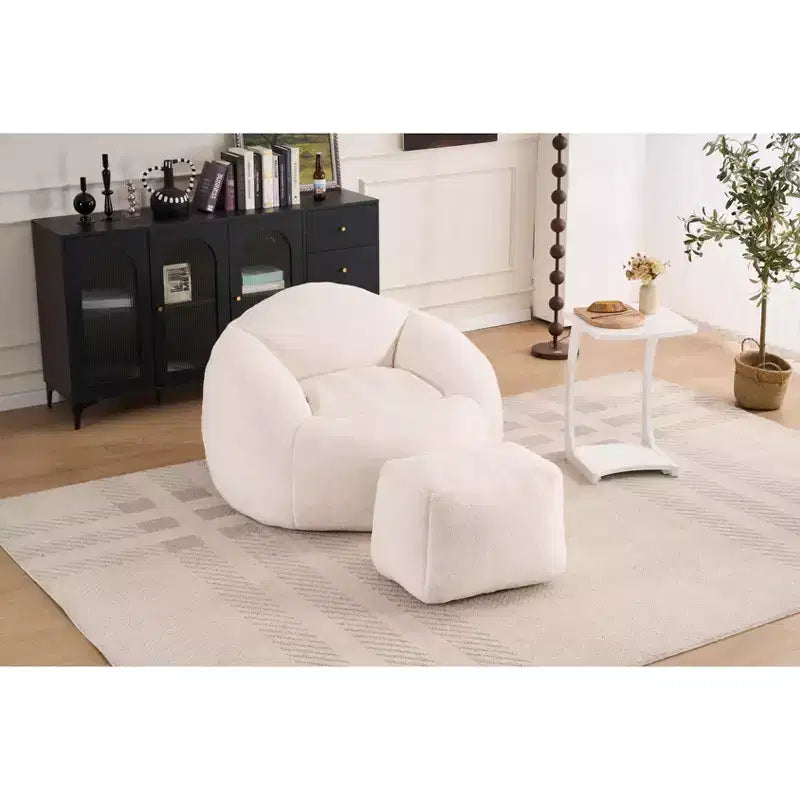 Okak Chaise Lounge Pouf en Chenille, Fauteuil de Sol Paresseux avec Rembourrage en Mousse, Fauteuil Confortable pour Adultes/Enfants pour Salon