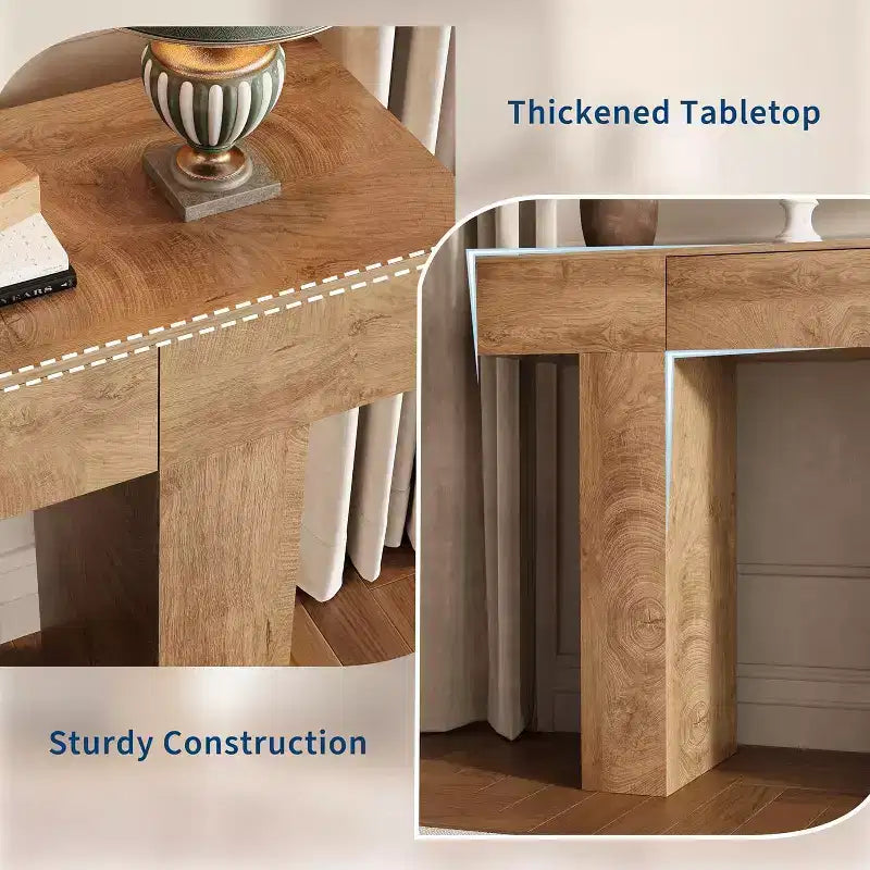 Table console de 47 po avec tiroir, table de canapé style ferme et table d'entrée pour couloir étroit et salon