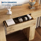 Table console de 47 po avec tiroir, table de canapé style ferme et table d'entrée pour couloir étroit et salon