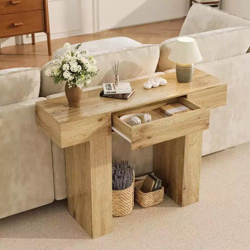 47 Console Table with Drawer, Farmhouse Sofa & Entryway Table for Narrow Hallway & Living Room