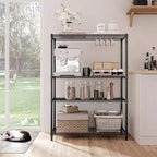 Étagères métalliques en fil noir robustes de 635 kg, 4 niveaux, réglables, pour garage, cuisine, bureau, dortoir, entrepôt