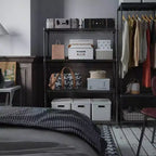 Étagères métalliques en fil noir robustes de 635 kg, 4 niveaux, réglables, pour garage, cuisine, bureau, dortoir, entrepôt