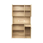 70,87 Meuble de rangement de cuisine autoportant avec 6 portes, tiroir, étagères ouvertes, buffet polyvalent, meuble de rangement pour loisirs créatifs
