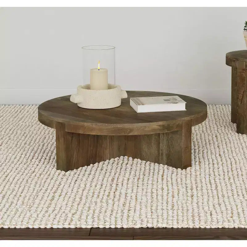 Coaster, Table basse ronde Kinkaid en manguier massif