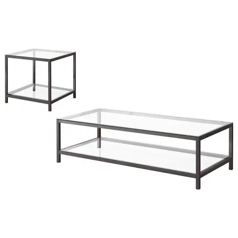 Coaster,Trini 2-piece Coffee and End Table Set Black Nickel