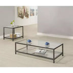 Coaster, Ensemble de 2 tables basses et d'appoint Trini nickel noir