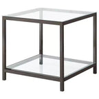 Coaster, Ensemble de 2 tables basses et d'appoint Trini nickel noir