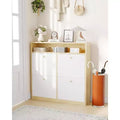 Modern Shoe Storage Cabinet with 4 Flip Drawers, Space-Saving Shoe Organizer with Wooden Handles for Entryway, Hallway or Bedroom