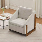 Fauteuil en tissu chenille TUYOHW, fauteuil d'appoint avec cadre latéral en bois, garniture cloutée dorée, chaise de loisirs rembourrée pour salon, chambre à coucher