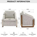 Fauteuil en tissu chenille TUYOHW, fauteuil d'appoint avec cadre latéral en bois, garniture cloutée dorée, chaise de loisirs rembourrée pour salon, chambre à coucher