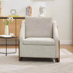 TUYOHW Chenille Fabric Armchair,Accent Chair with Wooden Side Frame,Golden Nailhead Trim,Upholstered Leisure Chair for Living Room,Bedroom