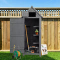 Solid Wood Outdoor Storage Cabinet - Gray, Weather-Resistant, for Garden/Patio/Backyard