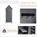 Armoire de rangement extérieure en bois massif - Grise, résistante aux intempéries, pour jardin/terrasse/arrière-cour