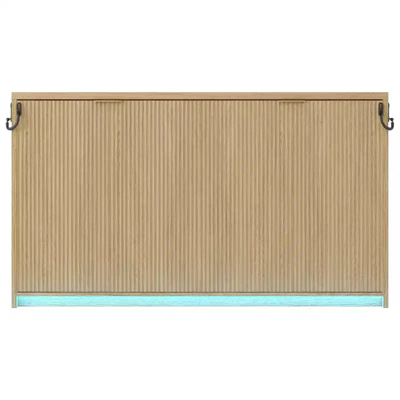 Lit escamotable de taille Twin XL Luxystar avec lumières LED pour salon et appartement, Nature