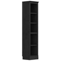 VAUXHILL & CO. Halston Narrow Bookcase, Adjustable Storage Shelving Unit, Black