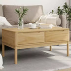 vidaXL Table basse rangement meuble d'appoint salon bois de pin massif