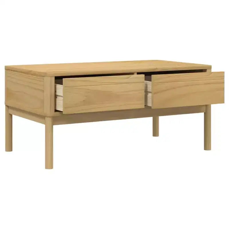 vidaXL Table basse rangement meuble d'appoint salon bois de pin massif