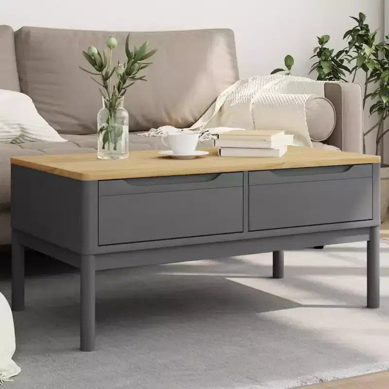 vidaXL Table basse rangement meuble d'appoint salon bois de pin massif