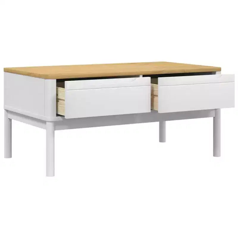 vidaXL Table basse rangement meuble d'appoint salon bois de pin massif