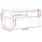 vidaXL Table basse rangement meuble d'appoint salon bois de pin massif