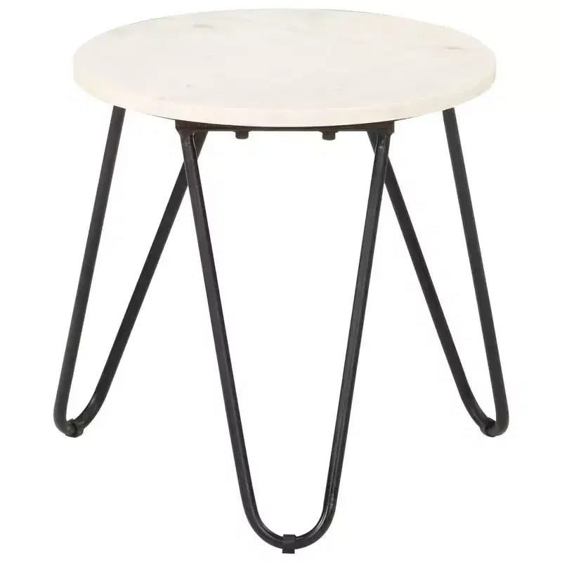 vidaXL Table Basse Table d'appoint Table de Chevet en Pierre Véritable à Texture Marbre