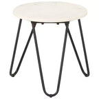 vidaXL Table Basse Table d'appoint Table de Chevet en Pierre Véritable à Texture Marbre