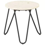 vidaXL Table Basse Table d'appoint Table de Chevet en Pierre Véritable à Texture Marbre