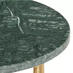 vidaXL Table Basse Table d'appoint Table de Chevet en Pierre Véritable à Texture Marbre