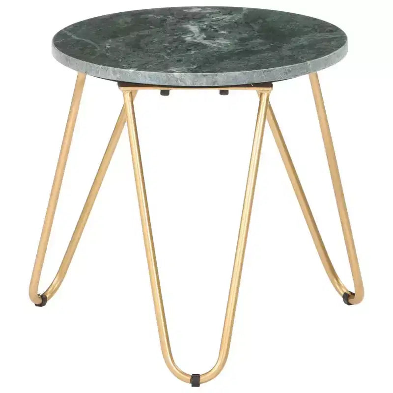 vidaXL Table Basse Table d'appoint Table de Chevet en Pierre Véritable à Texture Marbre