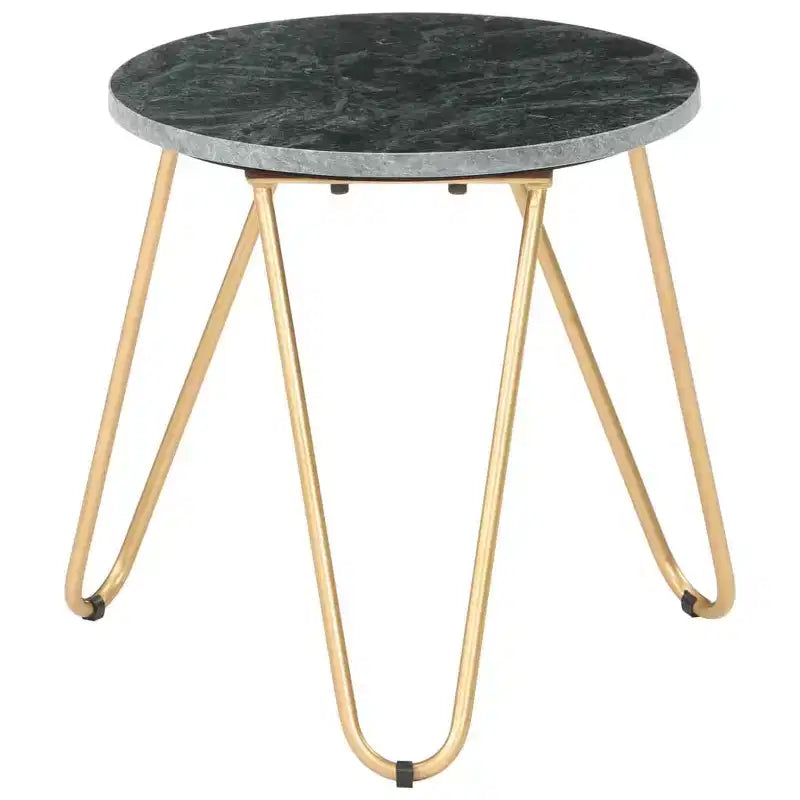 vidaXL Table Basse Table d'appoint Table de Chevet en Pierre Véritable à Texture Marbre