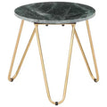 vidaXL Table Basse Table d'appoint Table de Chevet en Pierre Véritable à Texture Marbre