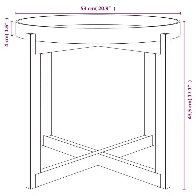 vidaXL Table Basse Ronde Table d'Appoint Canapé Bois d'Ingénierie Bois Massif de Pin - Blanc