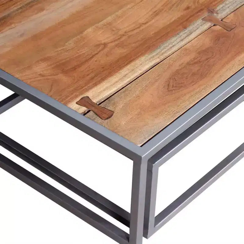 vidaXL Tables gigognes, 2 pièces, Table basse/d'appoint, Bois de Sesham massif