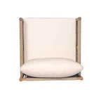 MAYEERTY Lot de 2 chaises longues d'extérieur modernes tressées, cadre en bois massif, coussins confortables en polyester résistants aux intempéries, pour patio, jardin, balcon